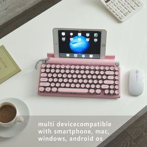 Classic Typewriter Bluetooth Keyboard with Stand