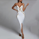 Saskia Metal Embellishment Maxi Dress - White