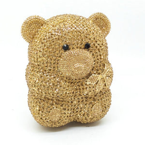 Teddy Bear Crystal Clutch Bag