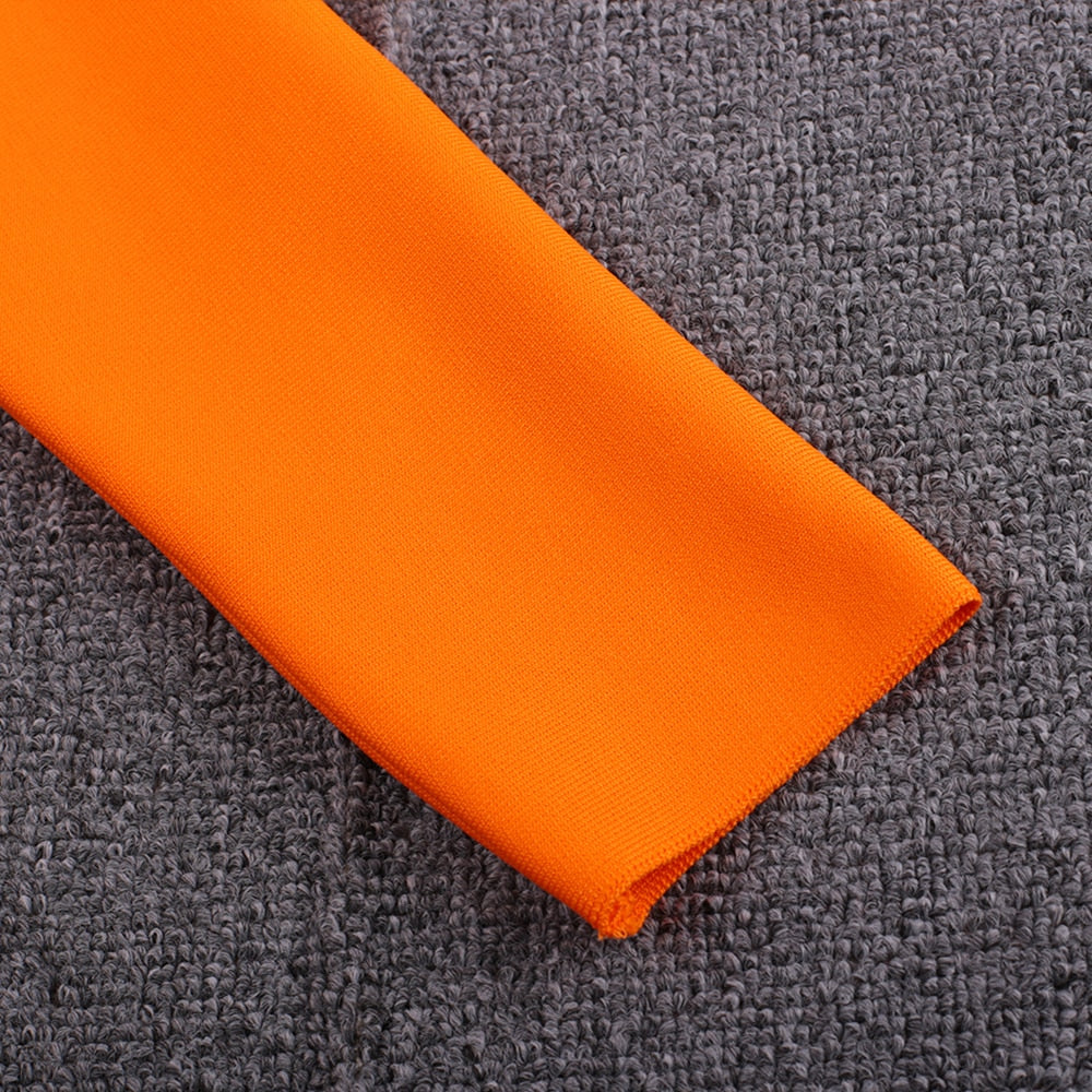 Gabby Orange One Shoulder Bandage Dress
