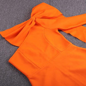 Gabby Orange One Shoulder Bandage Dress