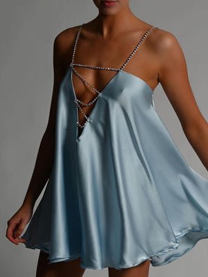 Carrie Diamond Satin Mini Dress